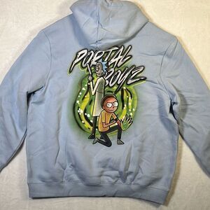 Rick‎ and Morty Portal boyz 4 life light blue hoodie pullover Men 3XL NWT